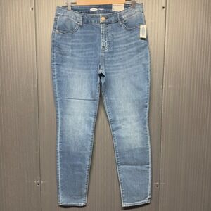 NWT Old Navy Super Skinny Mid-Rise Jeans Medium Wash Blue Denim Size 12 NEW